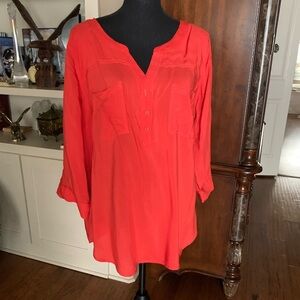 Torrid Coral Pocket‎ Detail Blouse